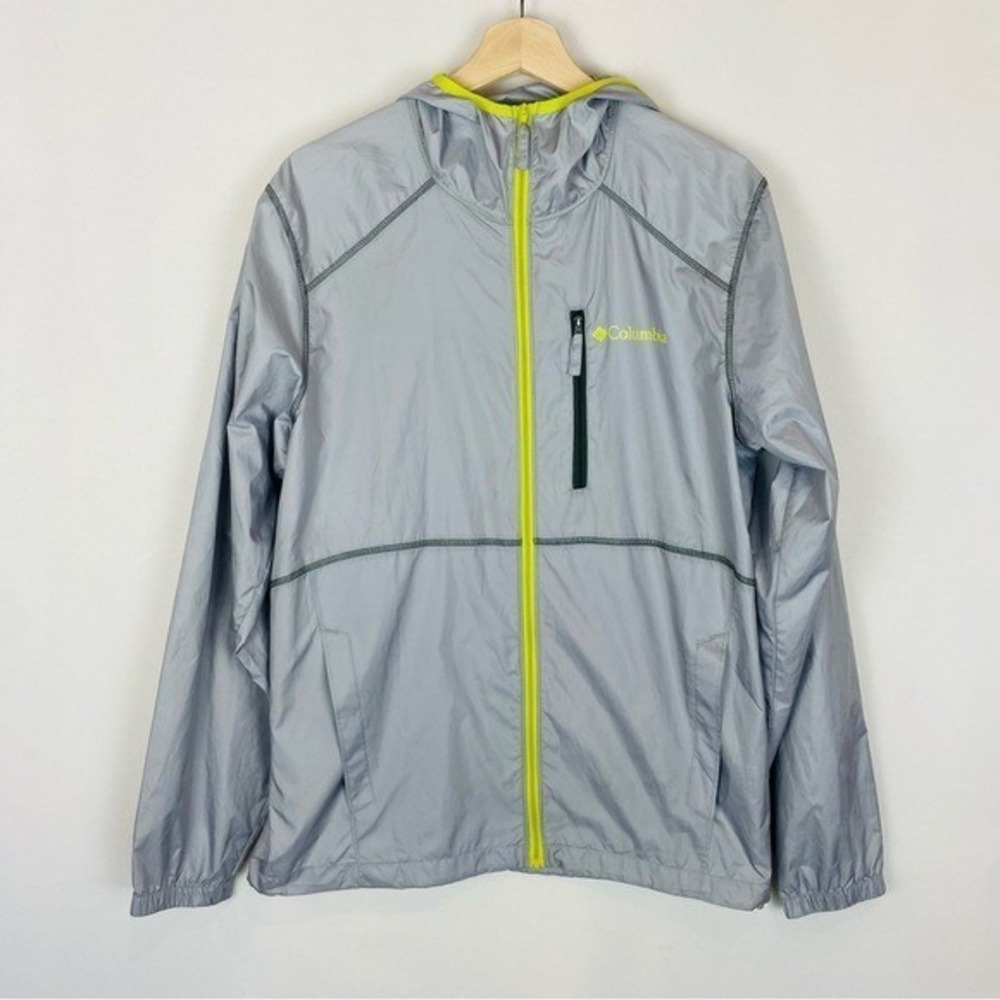 Columbia‎ Packable Reflective Waterproof Gray Windbreaker Jacket